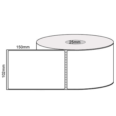 View 102mm X 150mm Direct Thermal Labels Per Roll