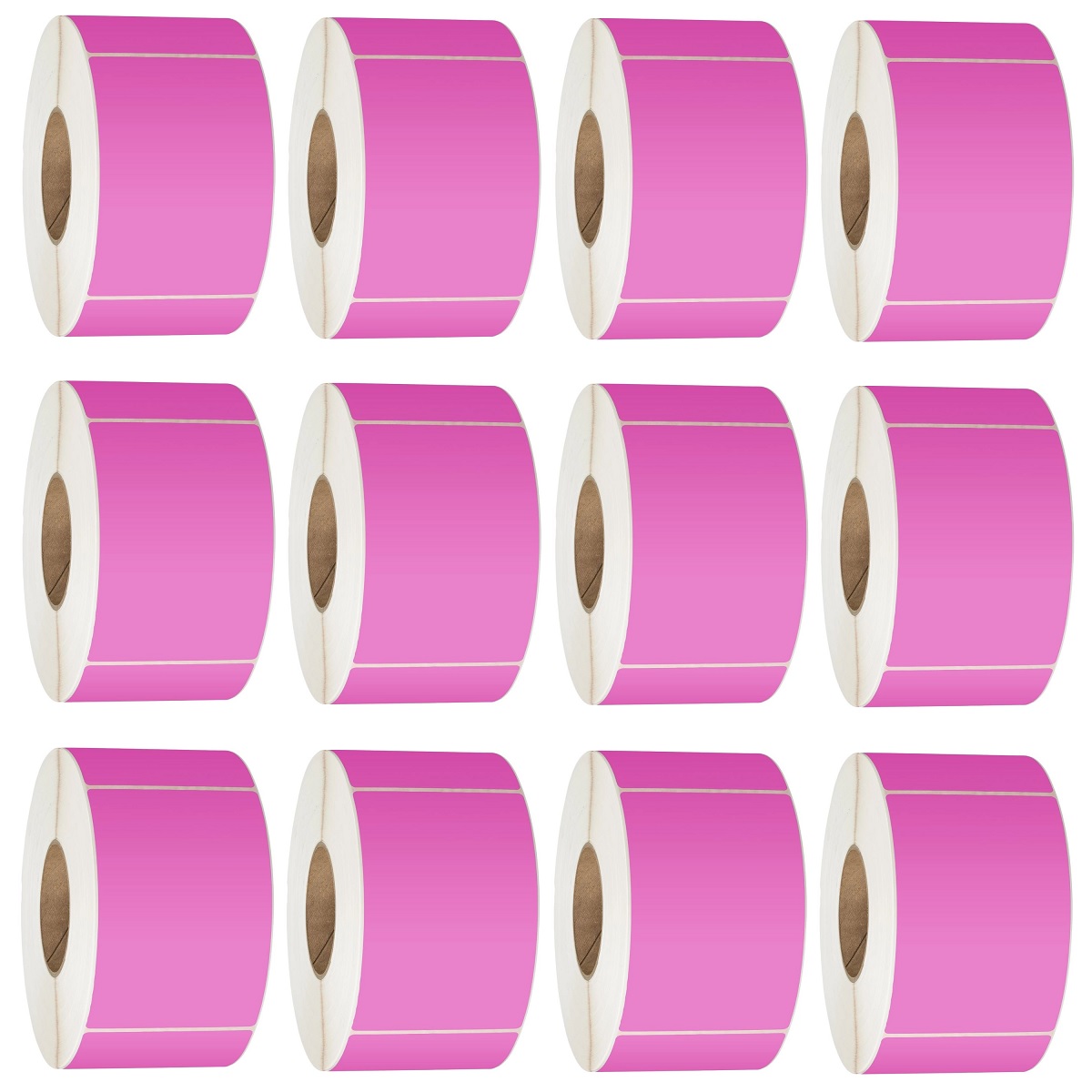 76X48 Thermal Transfer Labels 3000/Roll 76mm Core Pink - 12 Rolls