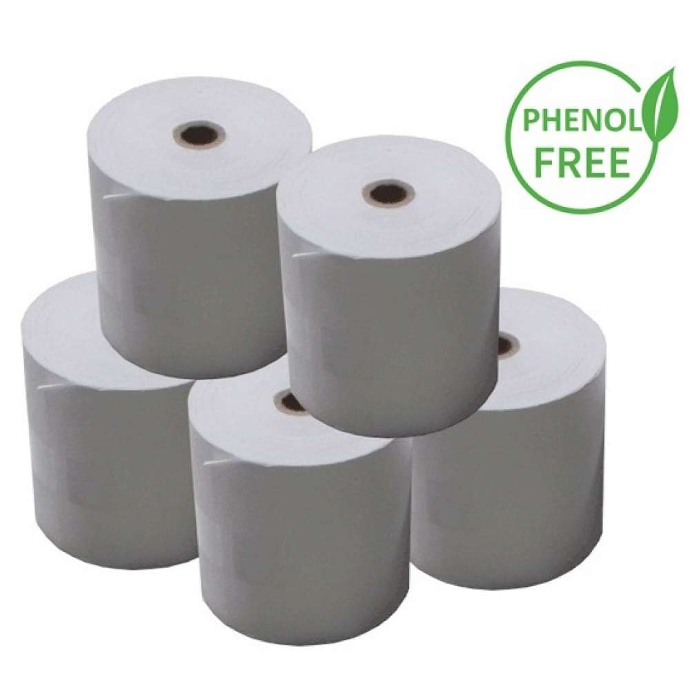 80x80 Phenol-Free Thermal Paper Rolls - 24 Rolls