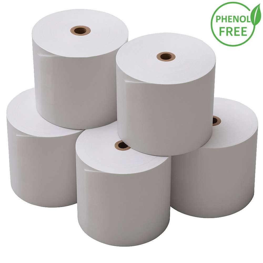 80x80 Phenol-Free Thermal Paper Rolls - 50 Rolls