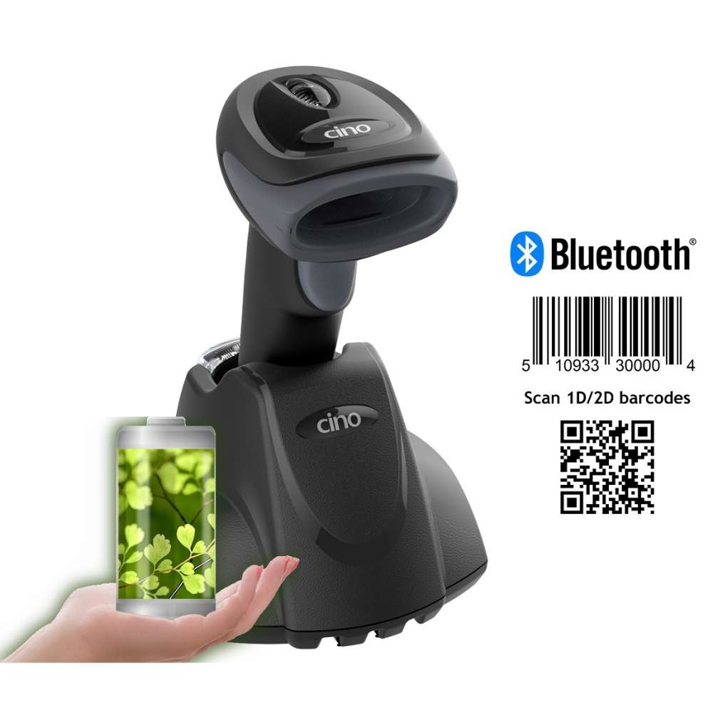 Cino A670BT 2D UltraCap Battery-Free Barcode Scanner