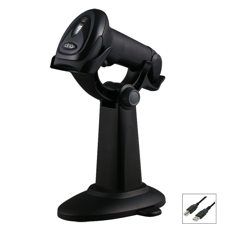 View Cino A660 USB Corded 2D Barcode Scanner with Smart Stand