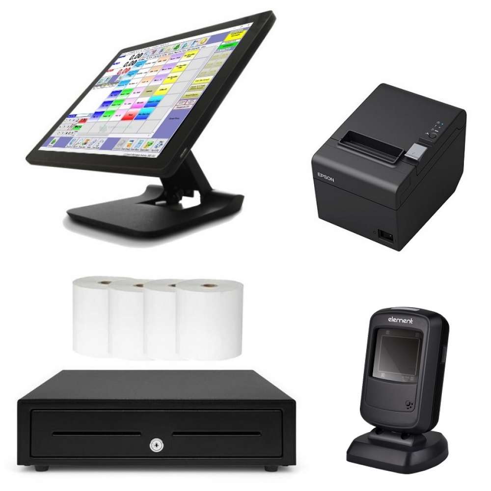 View Control Pro Touch Screen POS System Bundle with Benchtop Barcode Scanner