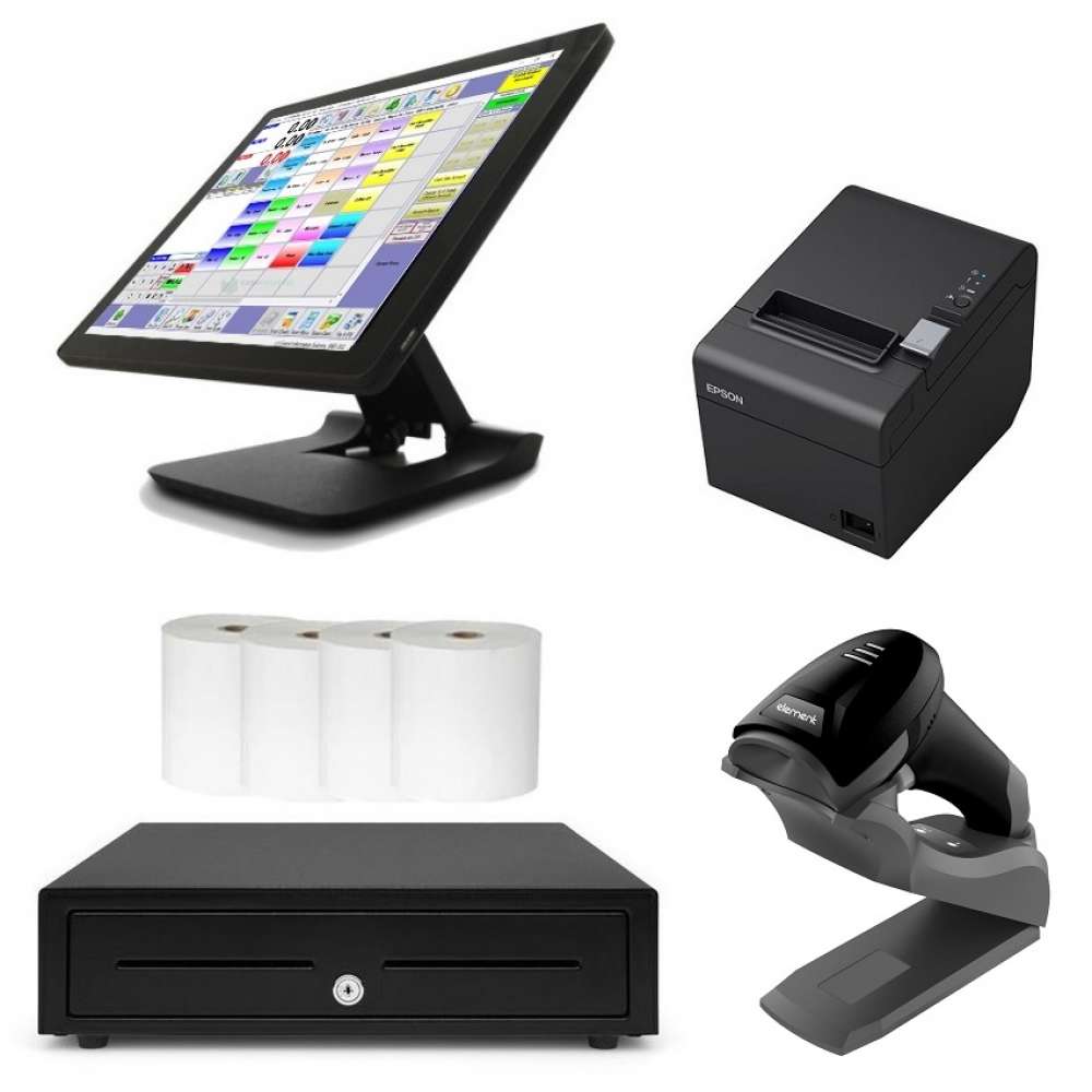 Control Pro Touch Screen POS System Bundle with Cordless Barcode Scanner