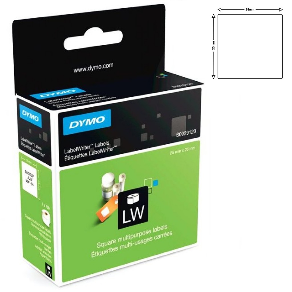 Dymo S0929120 25x25 Multi Purpose labels