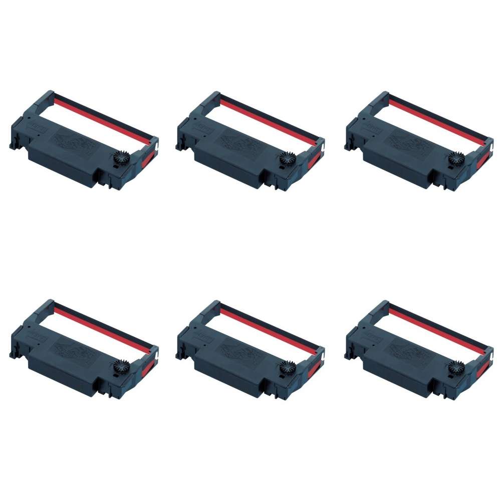 Epson ERC 30/34/38 Red & Black Ink Ribbons - 6 Pack