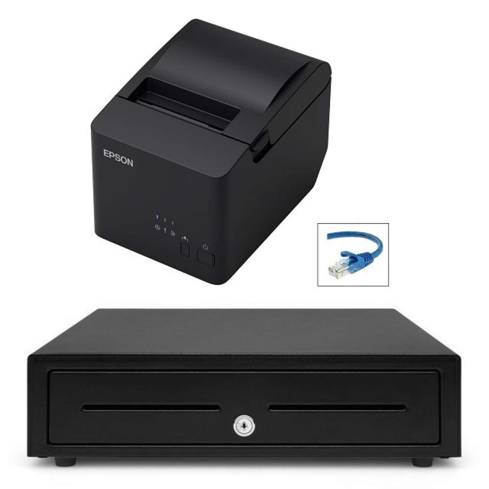 View Epson TM-T82IIIL Ethernet + Cash Drawer Bundle