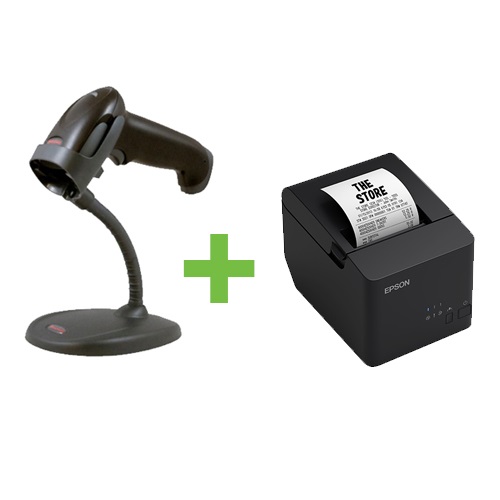 Epson TM-T20X USB Printer + Honeywell 1250G USB Barcode Scanner