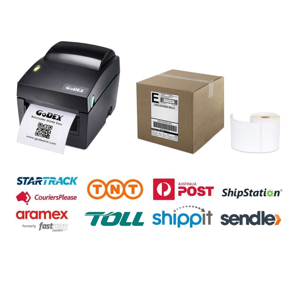 GoDEX DT4x+ Wireless Shipping Label Printer Bundle