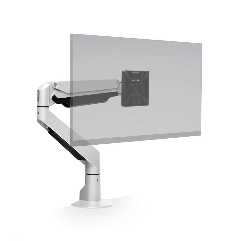 HAT Collective E2 Single Monitor Arm with Top Down Clamp White