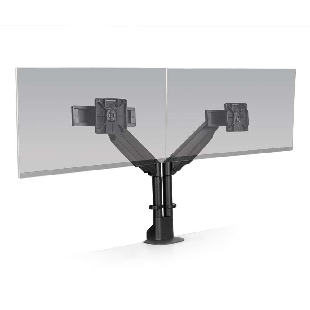 HAT Collective E2 Dual Monitor Arm with Top Down Clamp Black