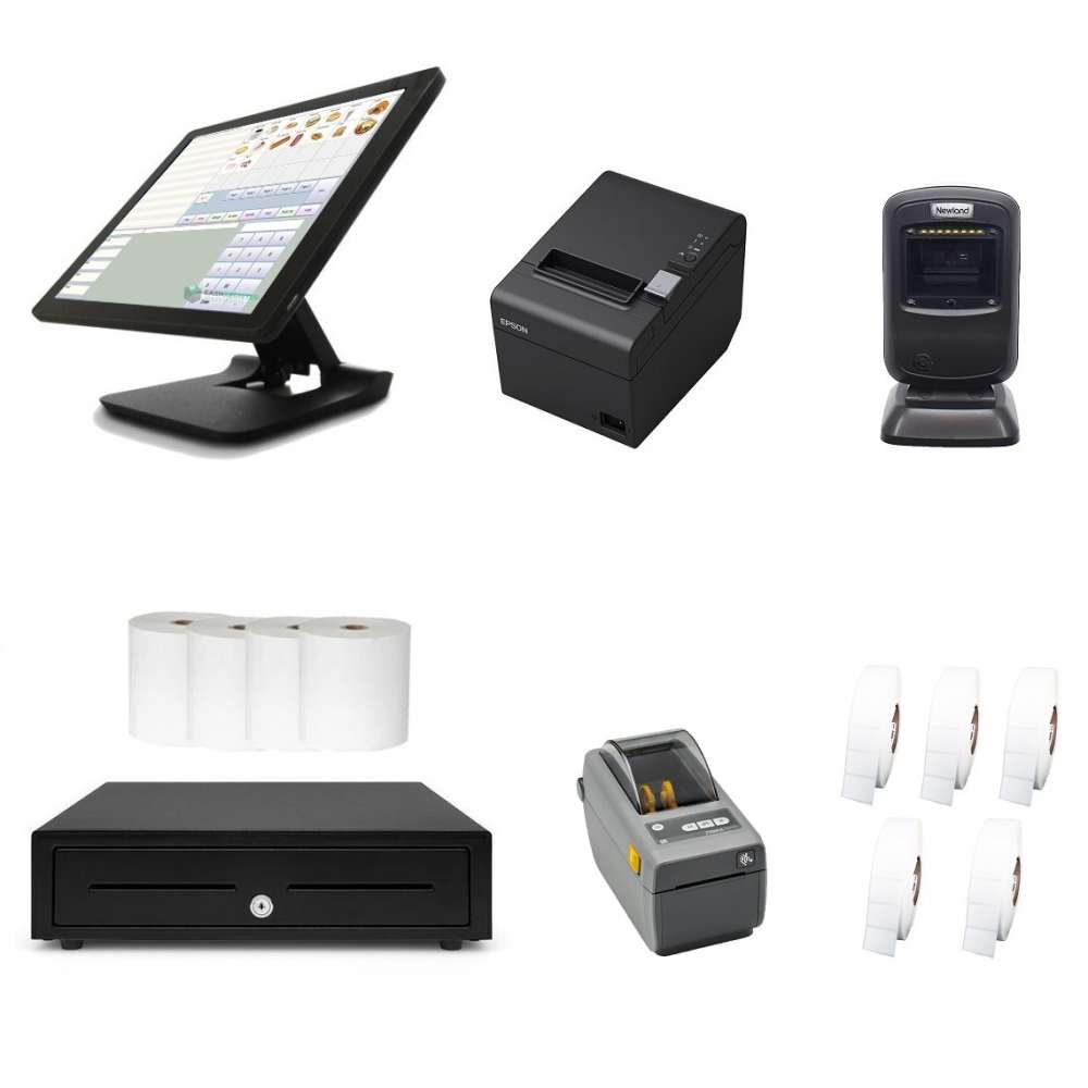 NeoPOS POS System Bundle with Barcode Scanner & Label Printer