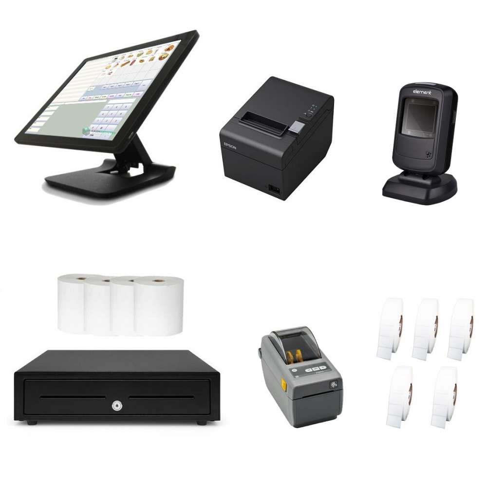 NeoPOS POS System Bundle with Barcode Scanner & Label Printer
