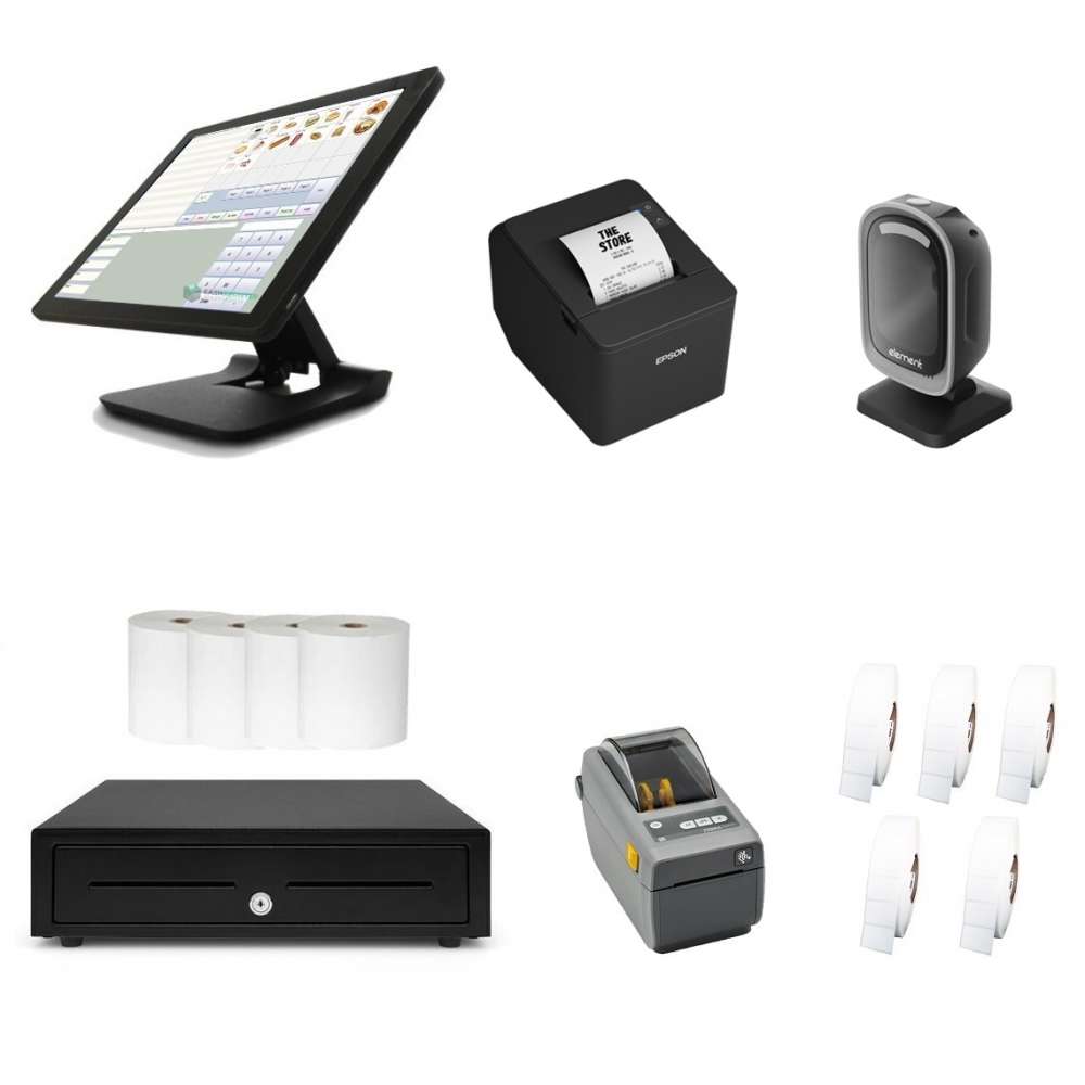 NeoPOS POS System Bundle with Barcode Scanner & Label Printer