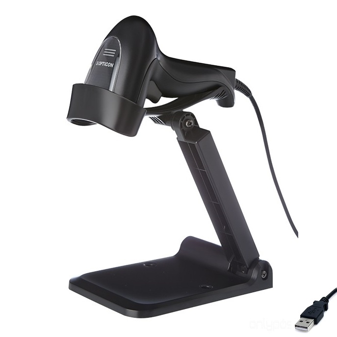 Opticon L-46X 2D Barcode Scanner USB with Stand