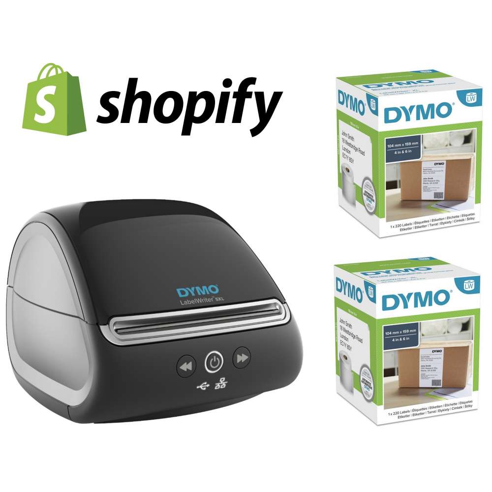 Shopify Compatible DYMO LabelWriter 5XL Shipping Label Printer Bundle