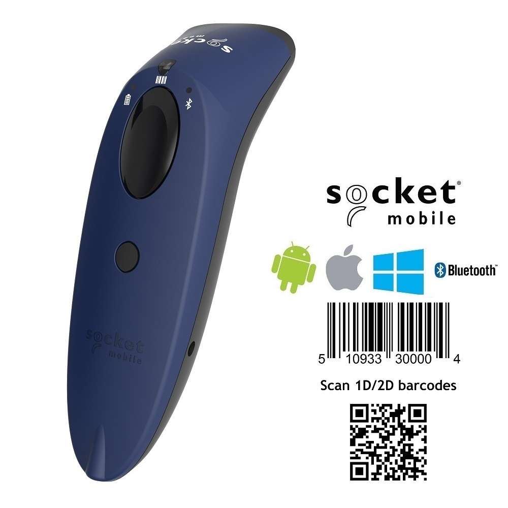 SocketScan S720 2D Bluetooth Barcode Scanner & QR Code Reader Blue