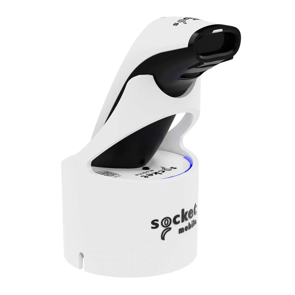 SocketScan S721 2D Bluetooth (BLE) Barcode Scanner, White & White Magic Dock
