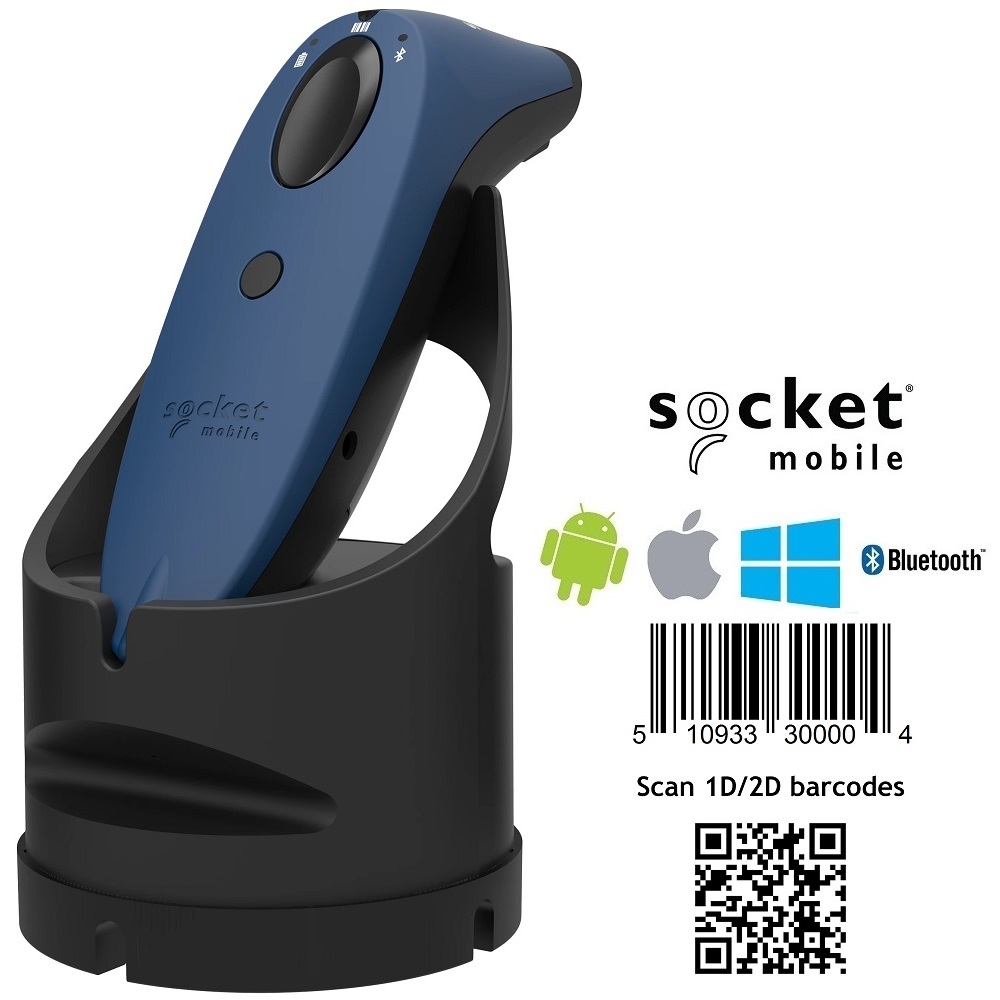 View Socket S740 2D Barcode Scanner with Dock Blue