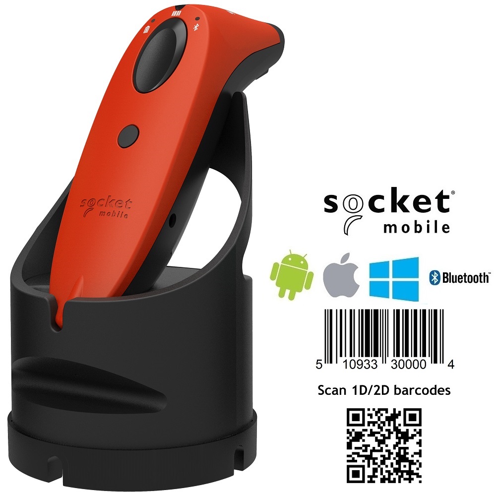 Socket S740 2D Barcode Scanner with Dock Red