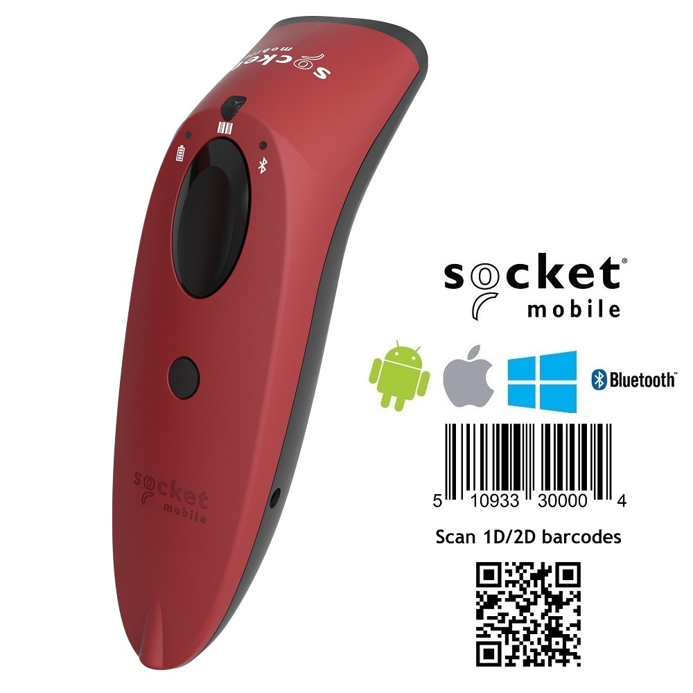 View Socket S740 1D & 2D BT Barcode Scanner - Red