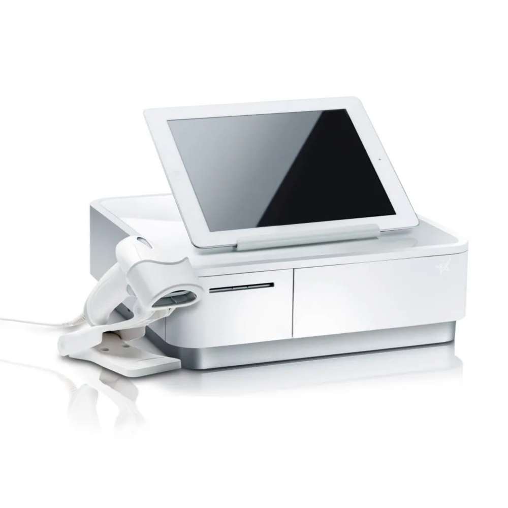 Star mPOP Cash Drawer With Barcode Scanner White