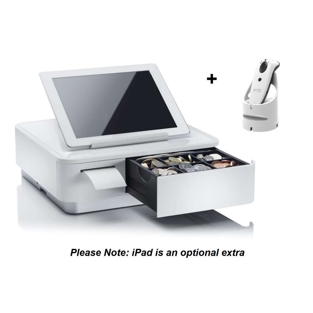 Star mPOP with Socket Bluetooth Barcode Scanner White