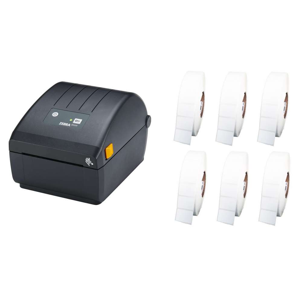 Zebra ZD220 Label Printer + 50mm x 28mm Labels Bundle