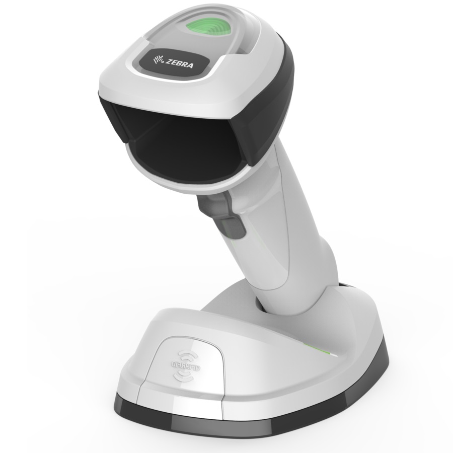 View Zebra DS-9908 2D-HD Healthcare Wireless Barcode Scanner Kit White