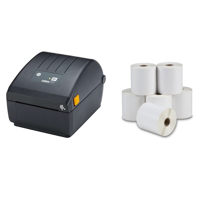 Zebra ZD220 Shipping Label Printer Bundle