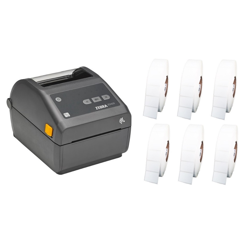 Zebra ZD420 Label Printer + 50mm x 28mm Labels Bundle