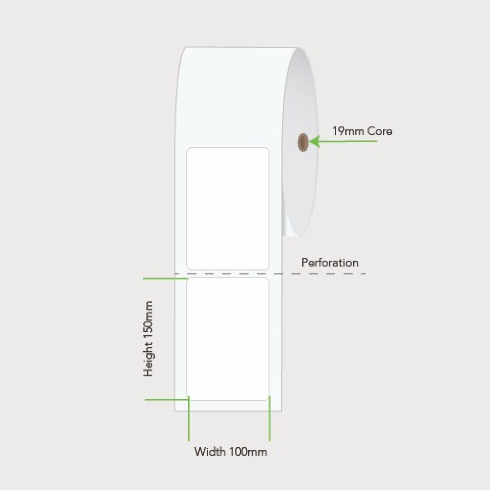 100mm x 150mm 19mm Core Label Example