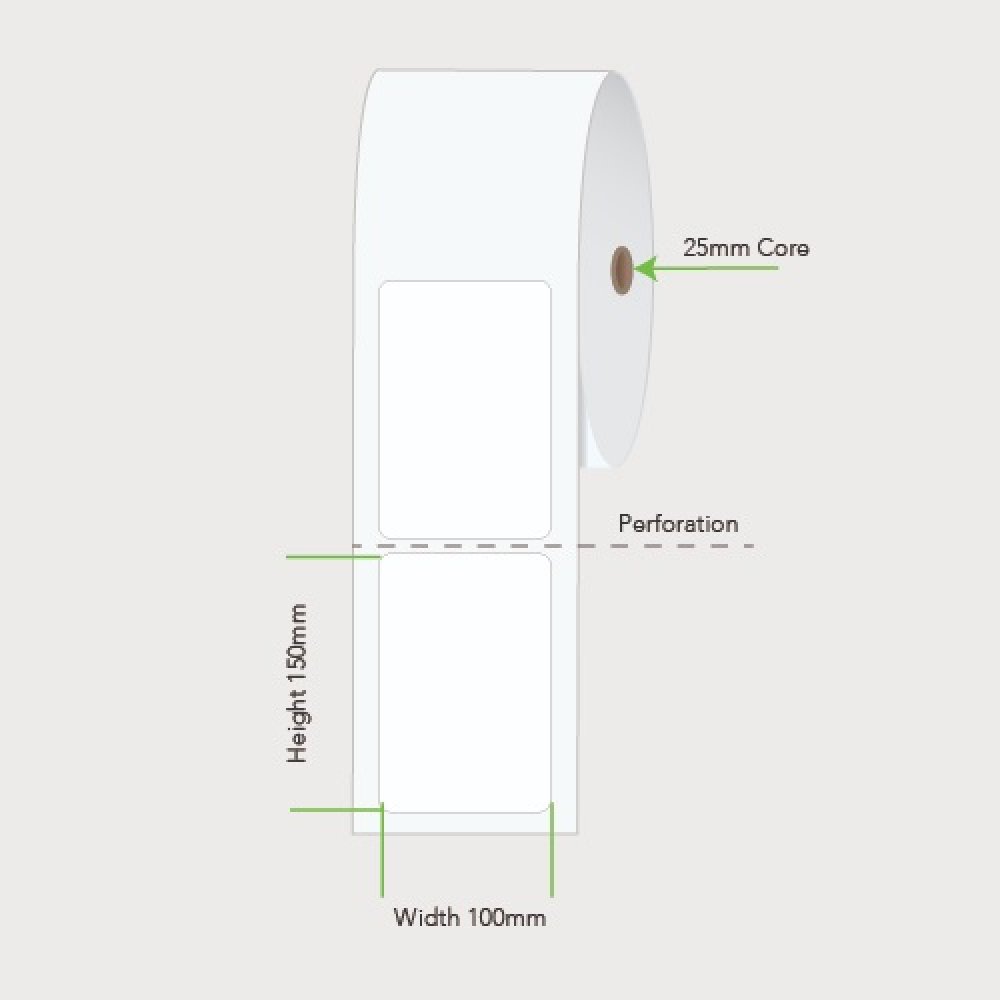 100mm x 150mm 25mm Core Label Example