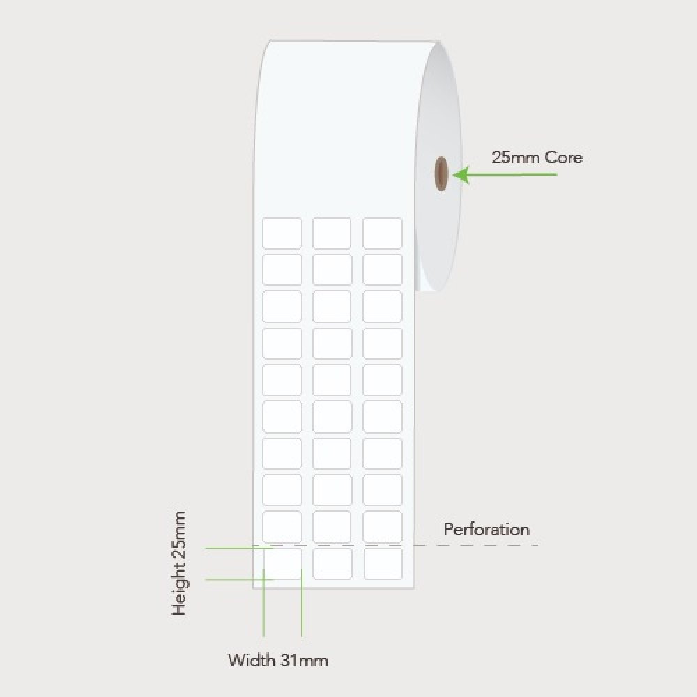 31mm x 25mm 3 Across Label Example