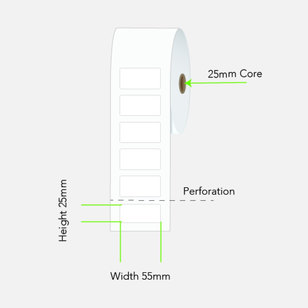 55x25 Thermal Transfer Labels Example