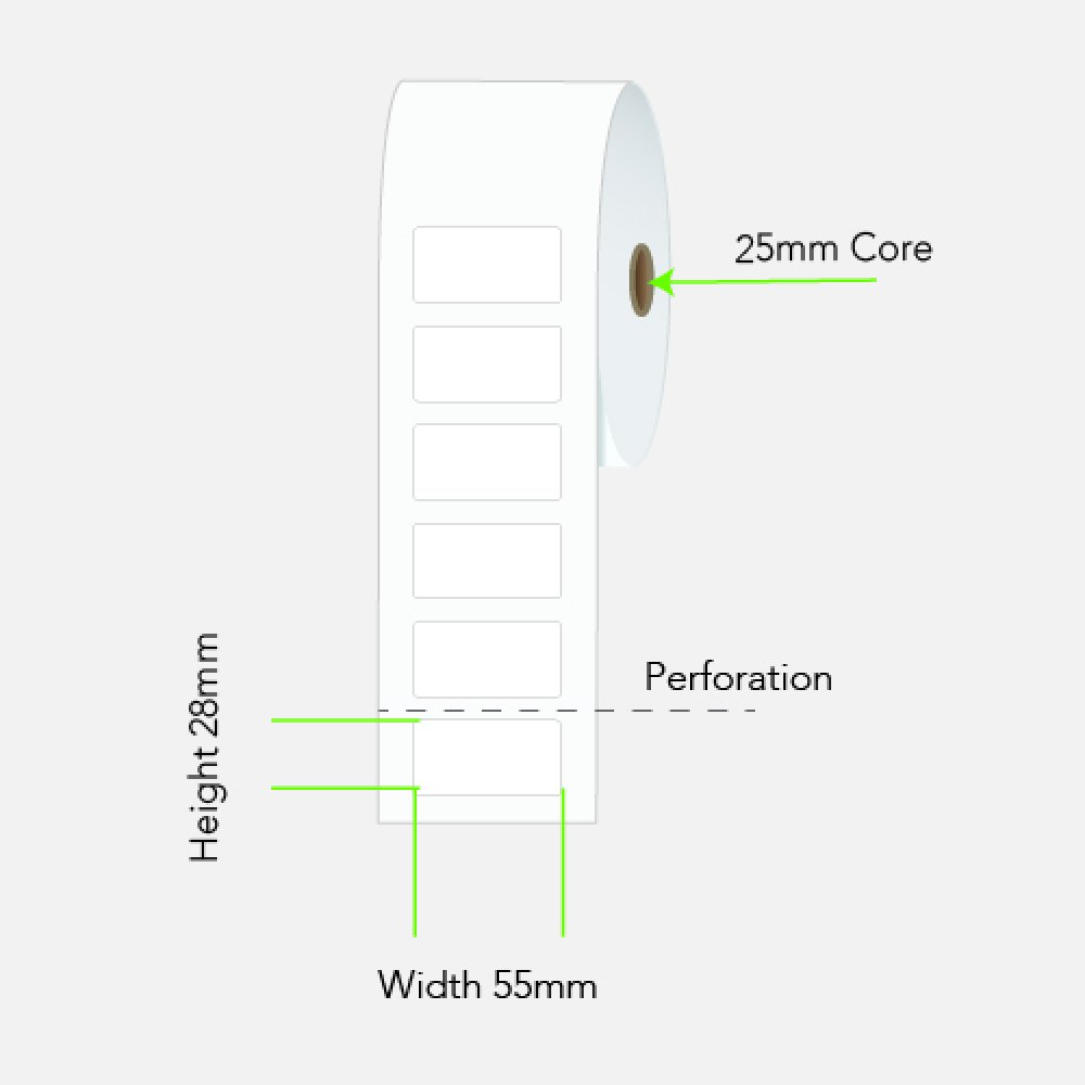 55x28 Direct Thermal Labels 500 Per Roll