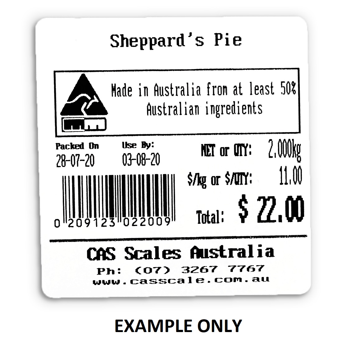 CAS 58x60 Blank Scale Label Example