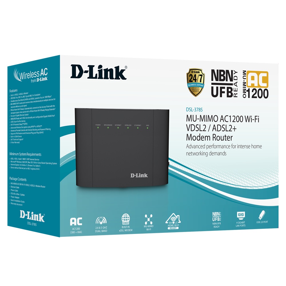 D-LINK DSL-3785 Modem Router In Box