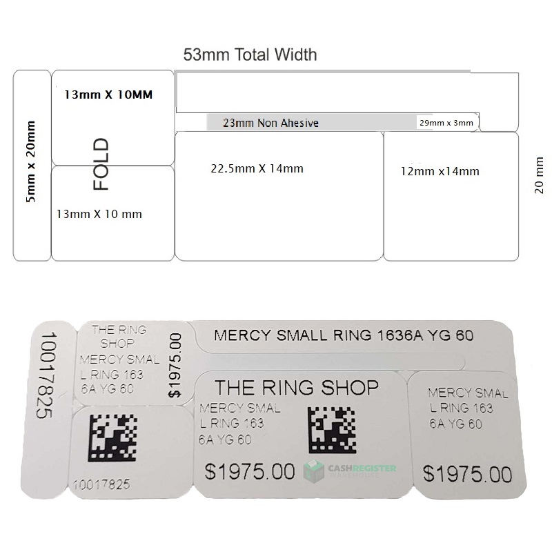 Jewellery Label Sizes