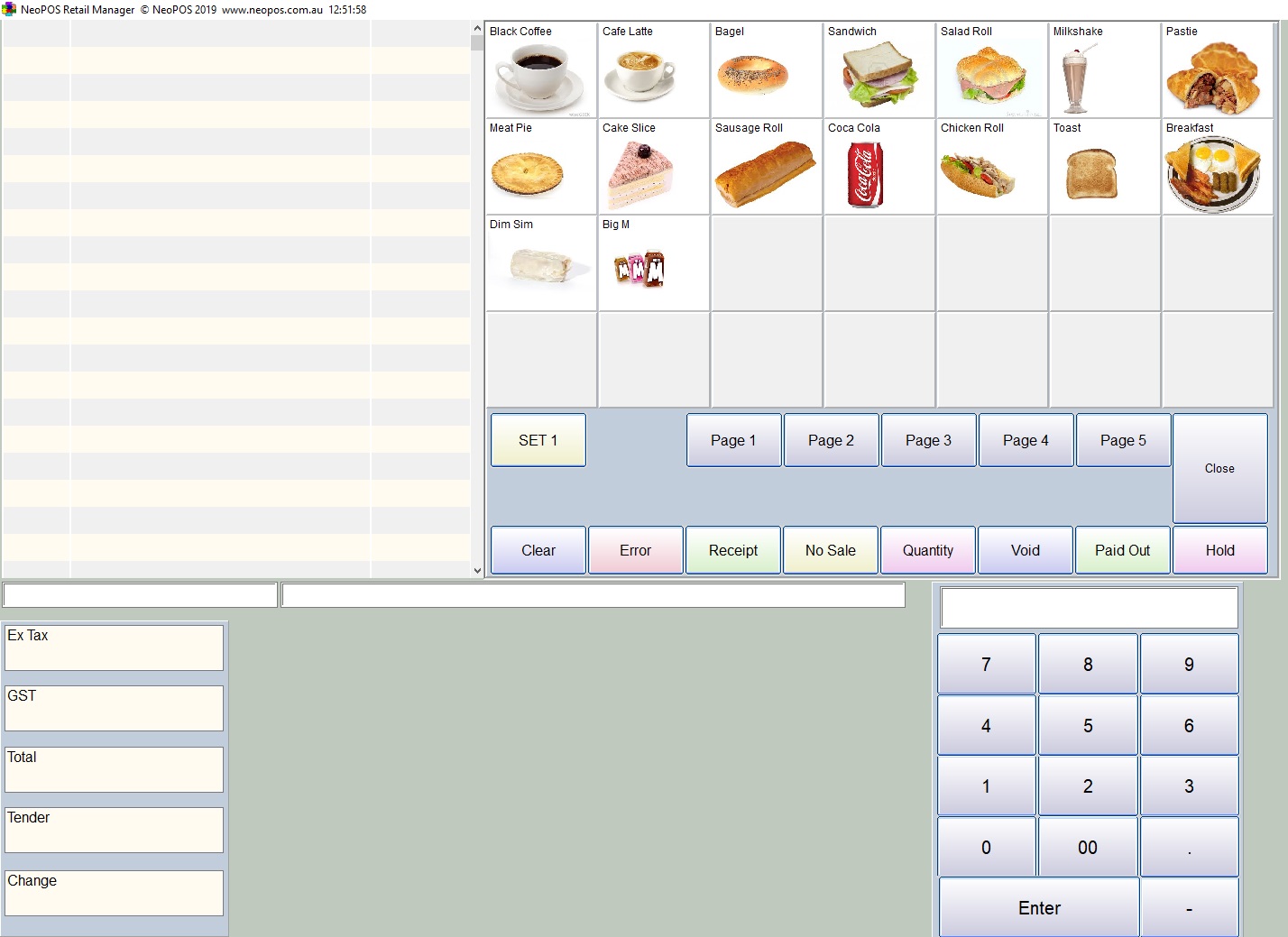 NeoPOS POS Software Sales Screen