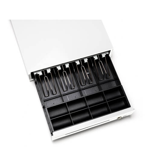 POSMate Cash Drawer with Under Counter Bracket Bundle White POSMATE