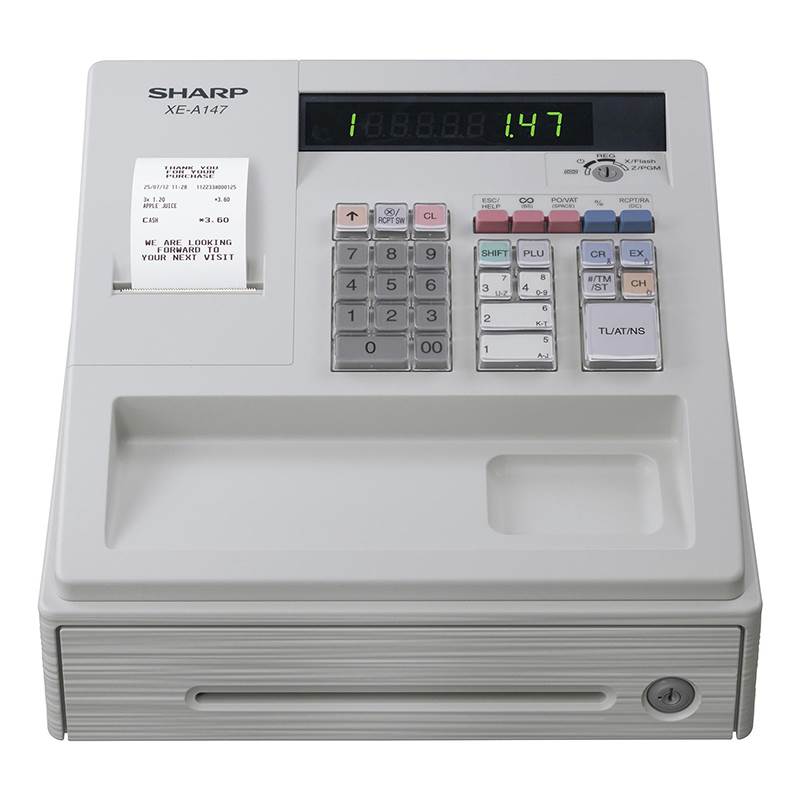Sharp XEA147WH White Compact Cash Regist