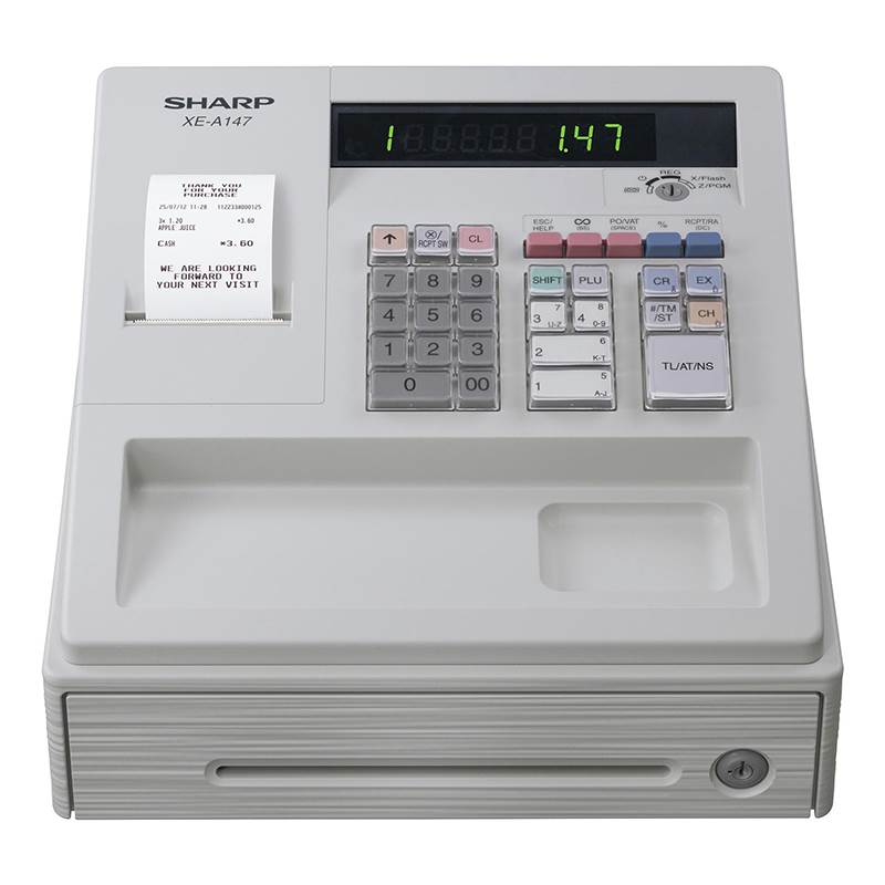 Sharp XEA147WH White Compact Cash Register XEA147WH Cash Register