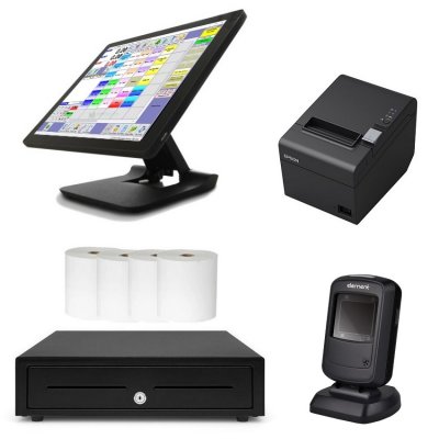 Control Pro Touch Screen POS System Bundle with Benchtop Barcode Scanner