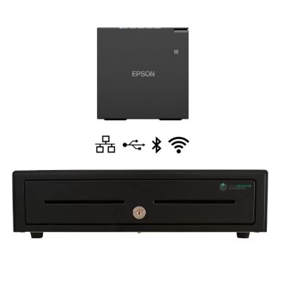 Epson TM-M30III Receipt Printer (Bluetooth, Wifi, USB & Ethernet) + EC410 Cash Drawer Bundle