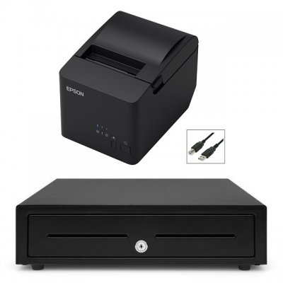 Epson TM-T82IIIL USB Printer + Cash Drawer Bundle