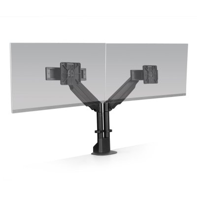 HAT Collective E2 Dual Monitor Arm with Top Down Clamp Black