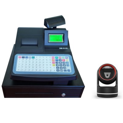 Nexa NE-510F Cash Register with Bench Top Barcode Scanner