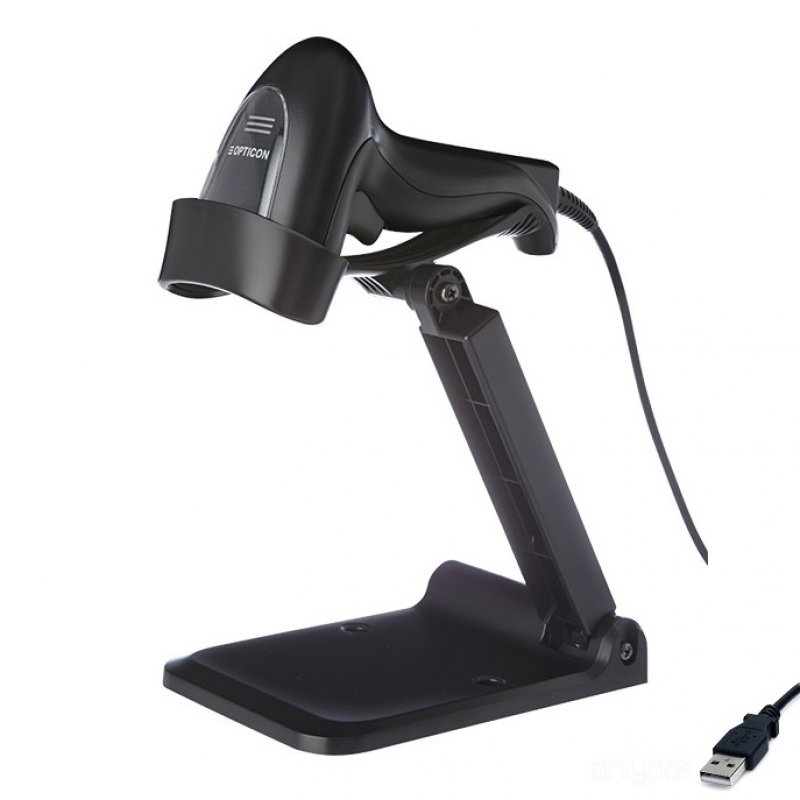 Opticon L-46R Laser Barcode Scanner USB with Stand