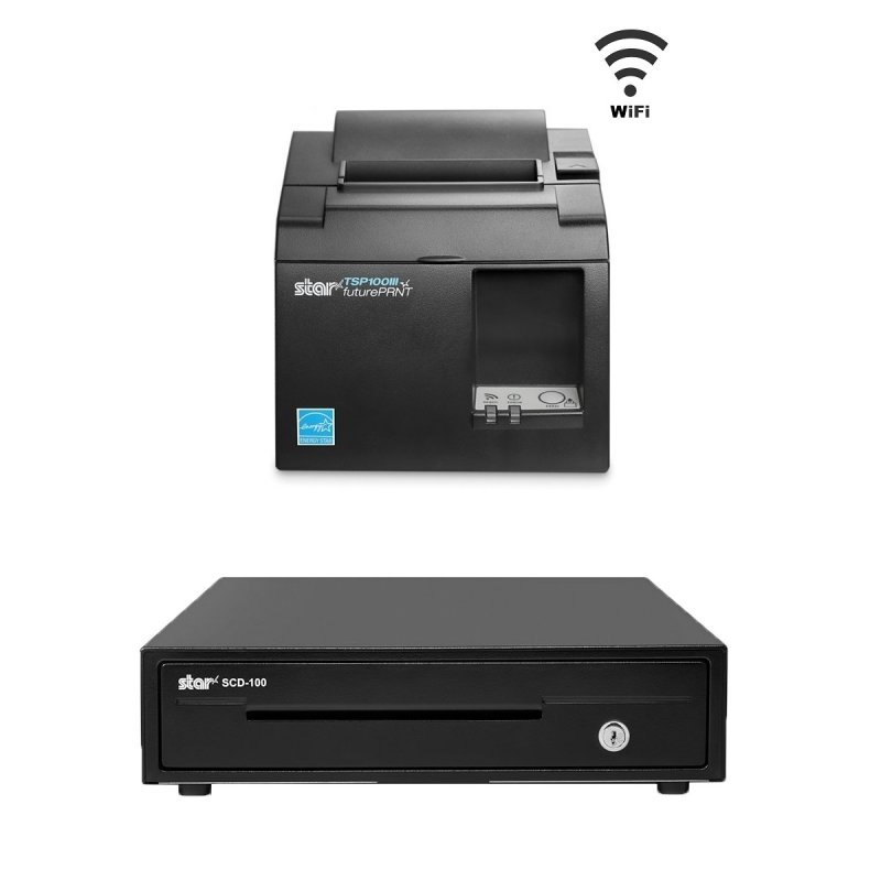 Star TSP143III WLAN Receipt Printer With Star SCD100 Cash Drawer